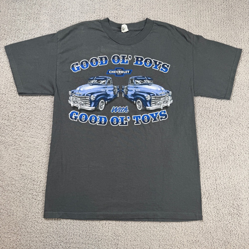 Chevrolet Good Ol Boys With Good Ol Toys Graphic T-Shirt Charcoal Grey Large